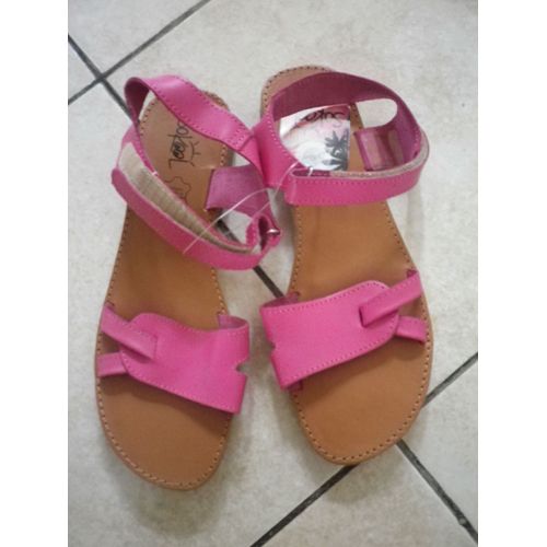 Sandales - Nu Pieds En Cuir Fille Taille 36 Neuves !!