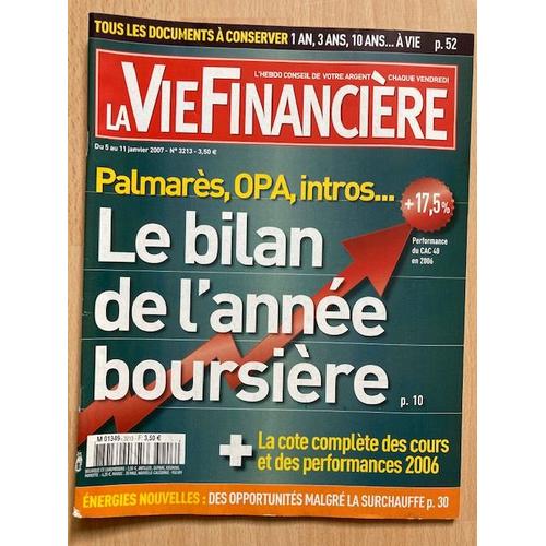 La Vie Financière N°3213 : Le Bilan De L'année Boursière