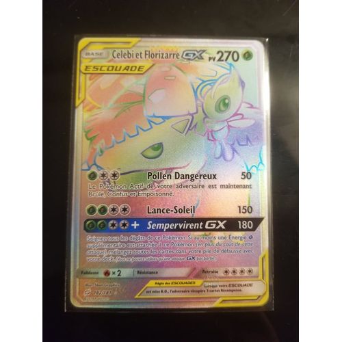 Carte Pokemon Celebi Et Florizarre Gx Arc En Ciel 182/181