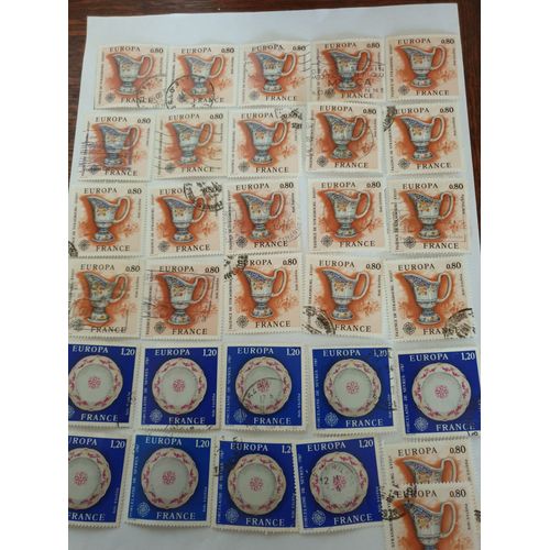 Timbre Europa, 1976 : Faïence De Strasbourg Et Porcelaine De Sèvres.