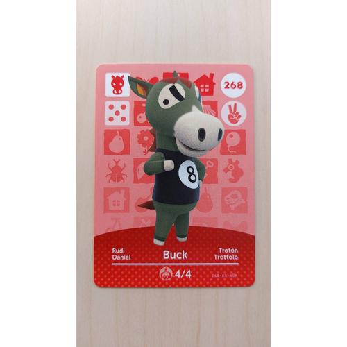 Carte Amiibo Animal Crossing 268 - Buck [Eur] Série 3