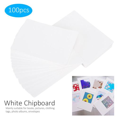 100 pièces papier cartonné blanc épais aggloméré utilisé pour l'enveloppe  de livre photo d'étiquette de couverture(angle rond)375g -Time_square