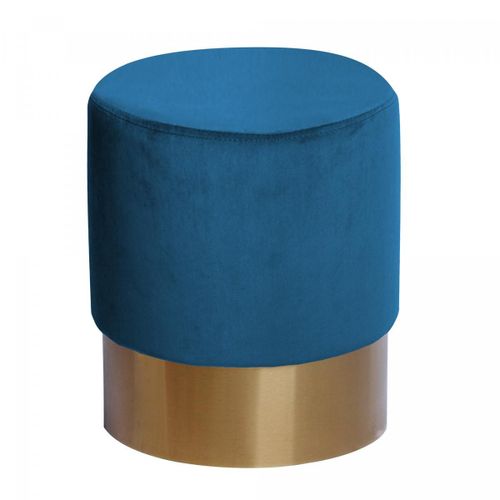 Tabouret Semi Artisanal En Bois Zabe 35x35x42 Bleu