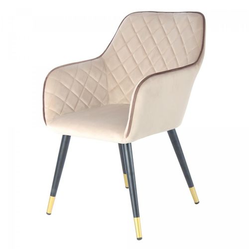 Fauteuil Semi Artisanal Afa 61x58,8x86 Beige Et Brun