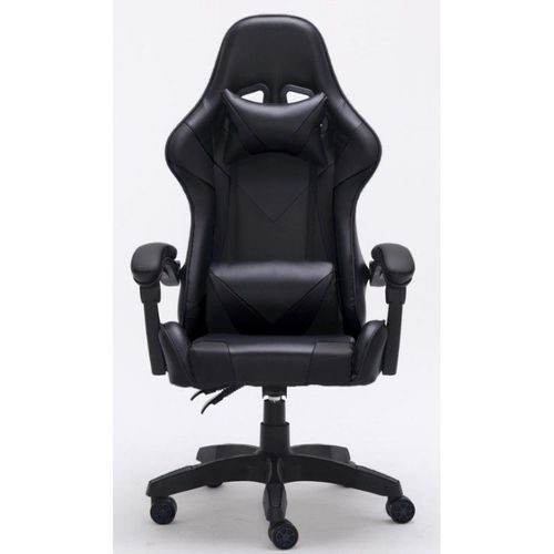 Kraft - Fauteuil Gamer Style Moderne Bureau - 66x62x115 - Réglable En Hauteur - Chaise De Bureu - Noir