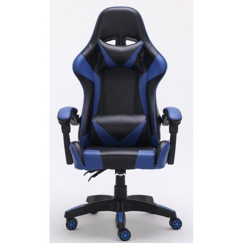 Kraft - Fauteuil Gamer Style Moderne Bureau - 66x62x115 - Réglable En Hauteur - Chaise De Bureu - Bleu