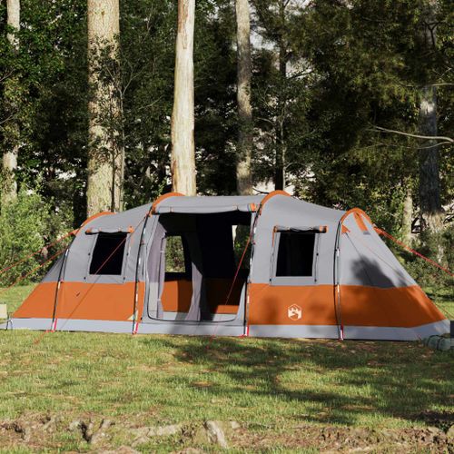 Vidaxl Tente Familiale Tunnel 6 Personnes Gris Imperméable