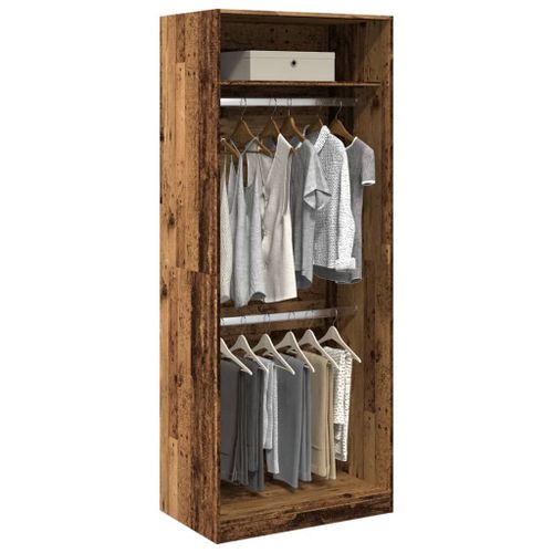 Vidaxl Garde-Robe Vieux Bois 80x50x200 Cm Bois D'ingénierie