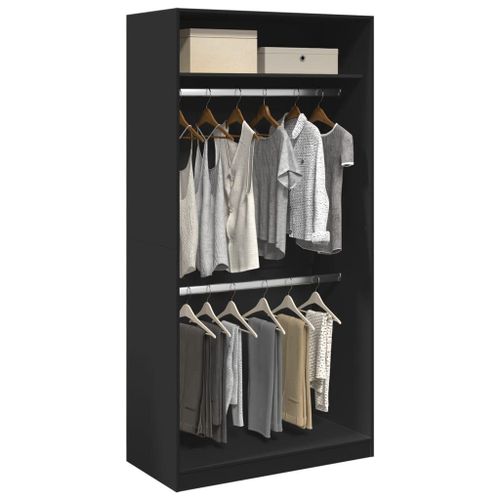 Vidaxl Garde-Robe Noir 100x50x200 Cm Aggloméré