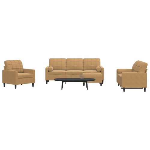 Vidaxl Ensemble De Canapés 4 Pcs Avec Coussins Et Traversins Velours