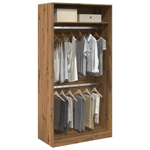 Vidaxl Garde-Robe Chêne Artisanal 100x50x200 Cm Bois D'ingénierie