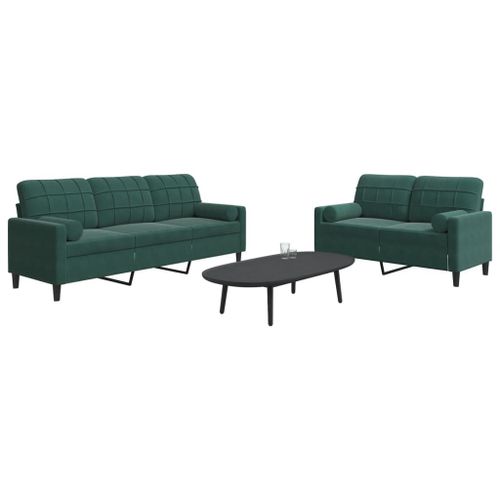Vidaxl Ensemble De Canapés 2 Pcs Avec Coussins Et Traversins Velours