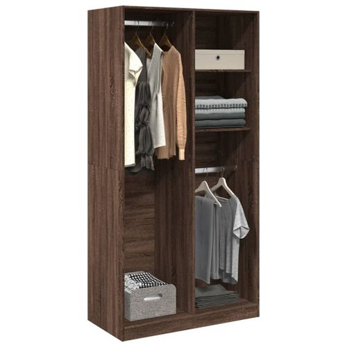 Vidaxl Garde-Robe Chêne Marron 100x50x200 Cm Bois D'ingénierie
