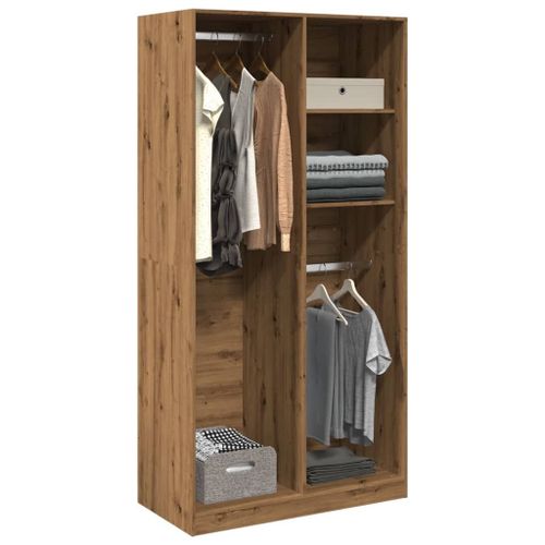 Vidaxl Garde-Robe Chêne Artisanal 100x50x200 Cm Bois D'ingénierie