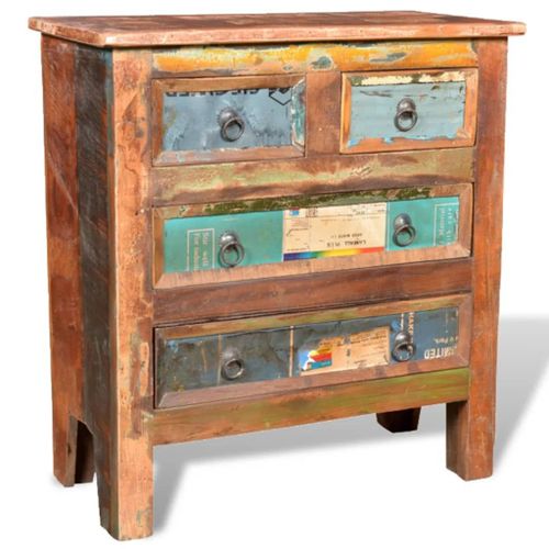 Vidaxl Armoire Avec 4 Tiroirs Bois Massif De Récupération