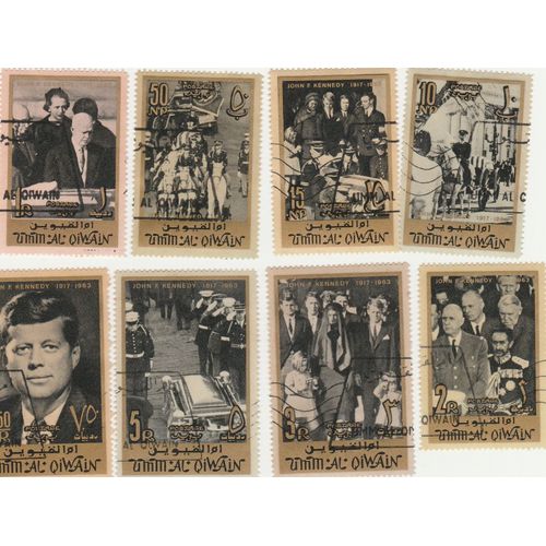8 Timbres Oblitérés De Umm Al Qiwain - Anniversaire De La Mort De Jf Kennedy