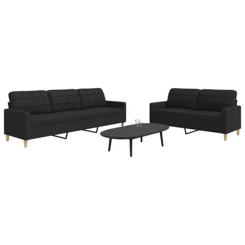 Vidaxl Ensemble De Canapés 2 Pcs Noir Tissu