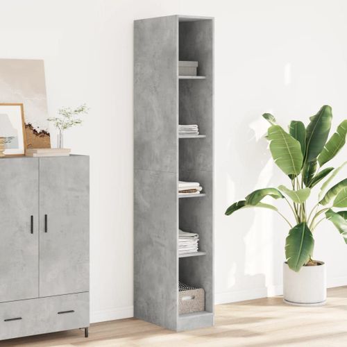 Vidaxl Garde-Robe Gris Béton 30x50x200 Cm Bois D'ingénierie