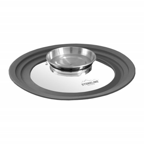 Stoneline Couvercle En Verre Arômatiseur Multi-Fonctions Avec Rebord En Silicone, Pour 16/18/20 Cm