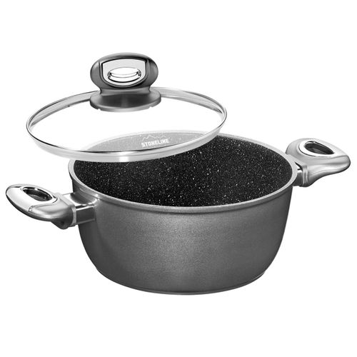 Stoneline Gourmundo Faitout 20 Cm, Avec Couvercle En Verre, Made In Germany