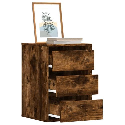 Vidaxl Commode D'angle Chêne Fumé 40x41x58 Cm Bois D'ingénierie