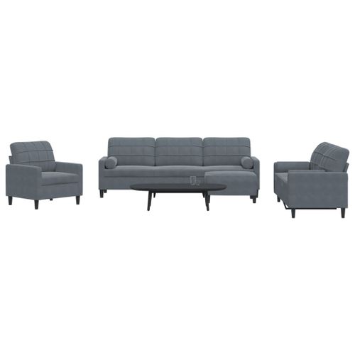 Vidaxl Ensemble De Canapés 4 Pcs Avec Coussins Et Traversins Velours