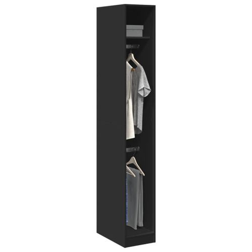 Vidaxl Garde-Robe Noir 30x50x200 Cm Bois D'ingénierie