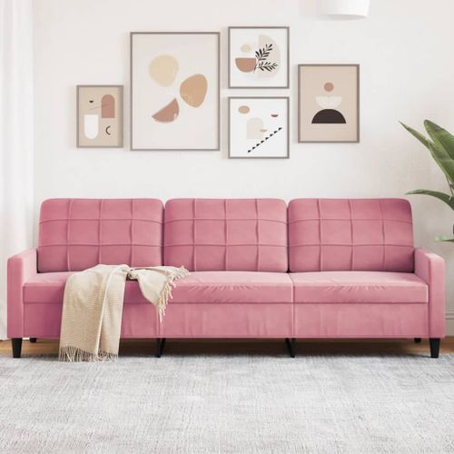 Vidaxl Canapé À 3 Places Rose 210 Cm Velours