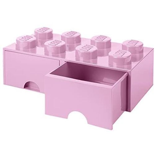 Brique violet clair de rangement LEGO à tiroir et à 8 tenons