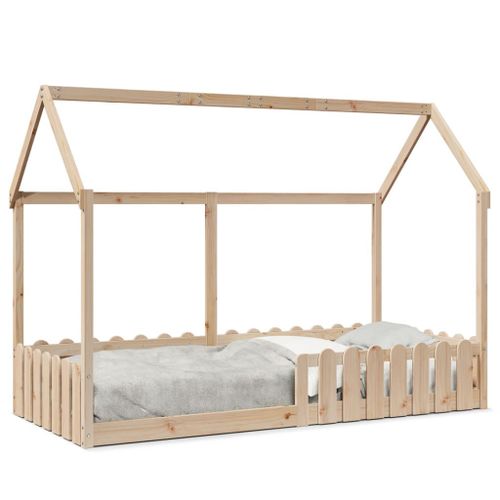 Vidaxl Cadre De Lit D'enfants Forme De Maison 90x190cm Bois Massif Pin