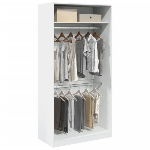 Vidaxl Garde-Robe Blanc 100x50x200 Cm Bois D'ingénierie