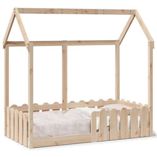 Vidaxl Cadre De Lit D'enfants Forme De Maison Sans Matelas Pin Massif