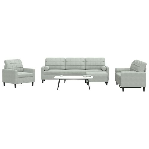 Vidaxl Ensemble De Canapés 4 Pcs Et Coussins Et Traversins Velours