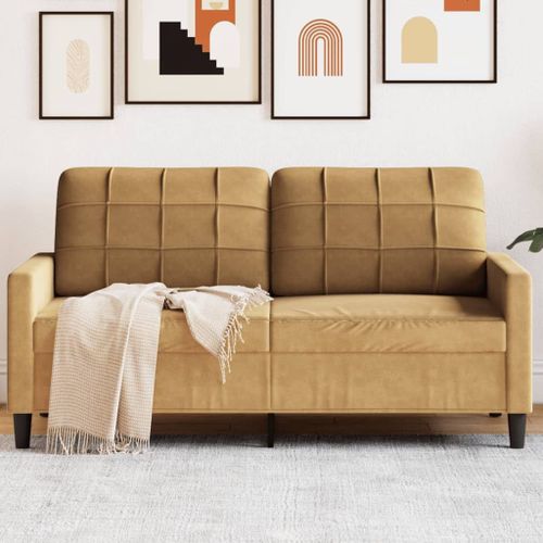 Vidaxl Canapé À 2 Places Marron 140 Cm Velours