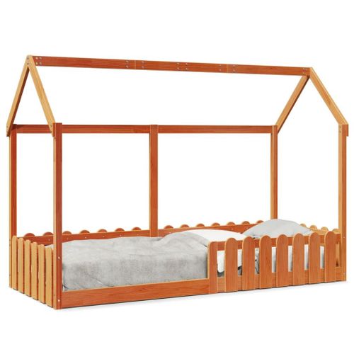 Vidaxl Cadre De Lit D'enfants Forme De Maison 80x200cm Bois Massif Pin