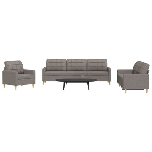Vidaxl Ensemble De Canapés 3 Pcs Taupe Tissu