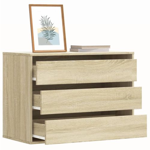 Vidaxl Commode D'angle Chêne Sonoma 80x41x58 Cm Bois D'ingénierie