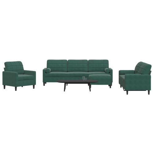 Vidaxl Ensemble De Canapés 4 Pcs Avec Coussins Et Traversins Velours
