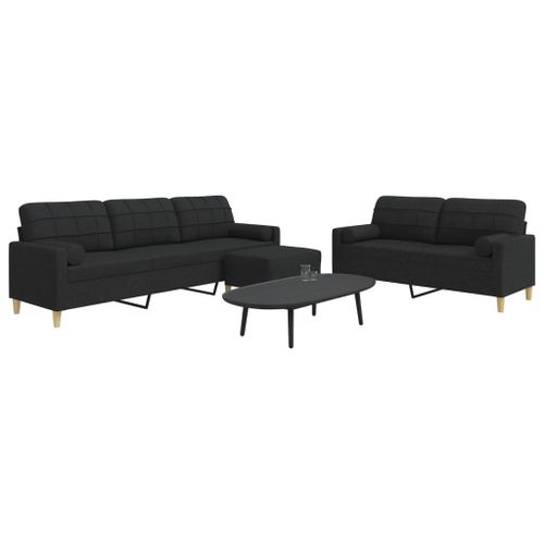 Vidaxl Ensemble De Canapés 3 Pcs Repose-Pied Et Coussins Décoratifs