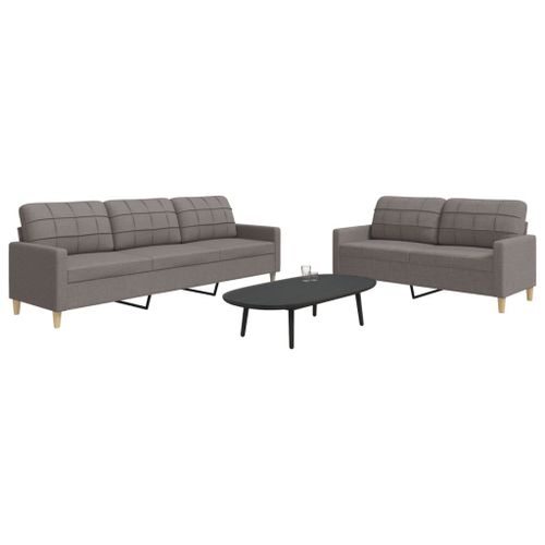 Vidaxl Ensemble De Canapés 2 Pcs Taupe Tissu