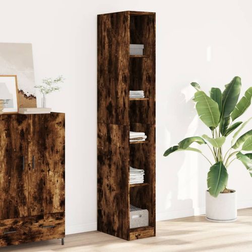 Vidaxl Garde-Robe Chêne Fumé 30x50x200 Cm Bois D'ingénierie