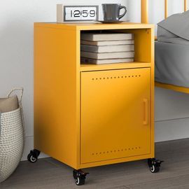 Vidaxl Table De Chevet Jaune Moutarde 36x39x59 Cm Acier