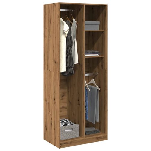 Vidaxl Garde-Robe Chêne Artisanal 80x50x200 Cm Bois D'ingénierie