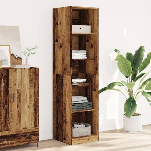 Vidaxl Garde-Robe Vieux Bois 50x50x200 Cm Bois D'ingénierie