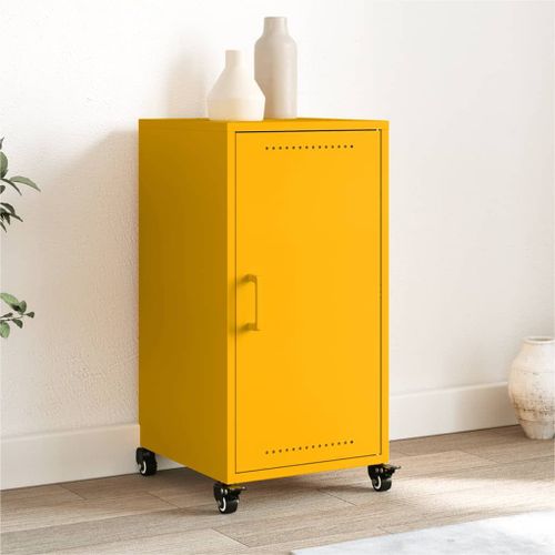 Vidaxl Buffet Jaune Moutarde 36x39x72 Cm Acier