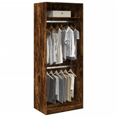 Vidaxl Garde-Robe Chêne Fumé 80x50x200 Cm Bois D'ingénierie
