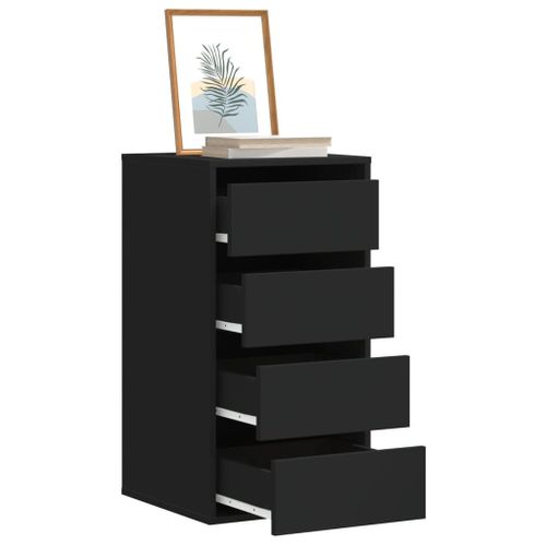 Vidaxl Commode D'angle Noir 40x41x76 Cm Bois D'ingénierie