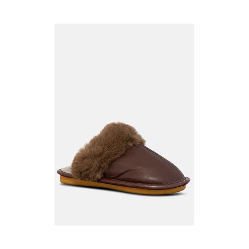 Chaussons Mules Homme Marron