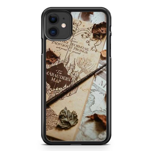 Coque Fifrelin Rigide Noire Pour Iphone 11 La Carte Du Maraudeur Harry Potter Ref 8688