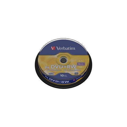 Verbatim - 10 x DVD+RW - 4.7 Go (120 minutes) 4x - argent mat - spindle